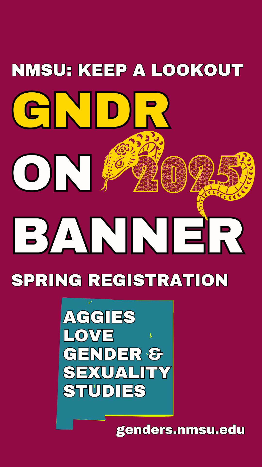 Info about registering GNDR at NMSU